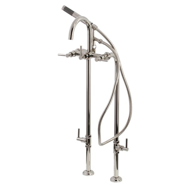 Aqua Vintage CCK8106DL Freestanding Tub Faucet with Supply Line, Stop Valve, Polished Nickel CCK8106DL - main